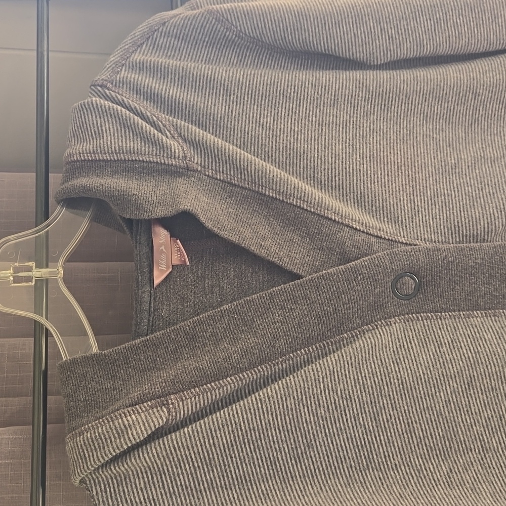Grey stripe hoodie with buttons